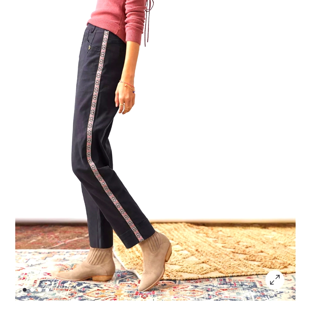 ANTHROPOLOGIE tapered side stripe pant